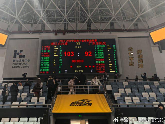 CBA-广东不敌广厦 孙铭徽23+9胡明轩18分阿姆斯7中1