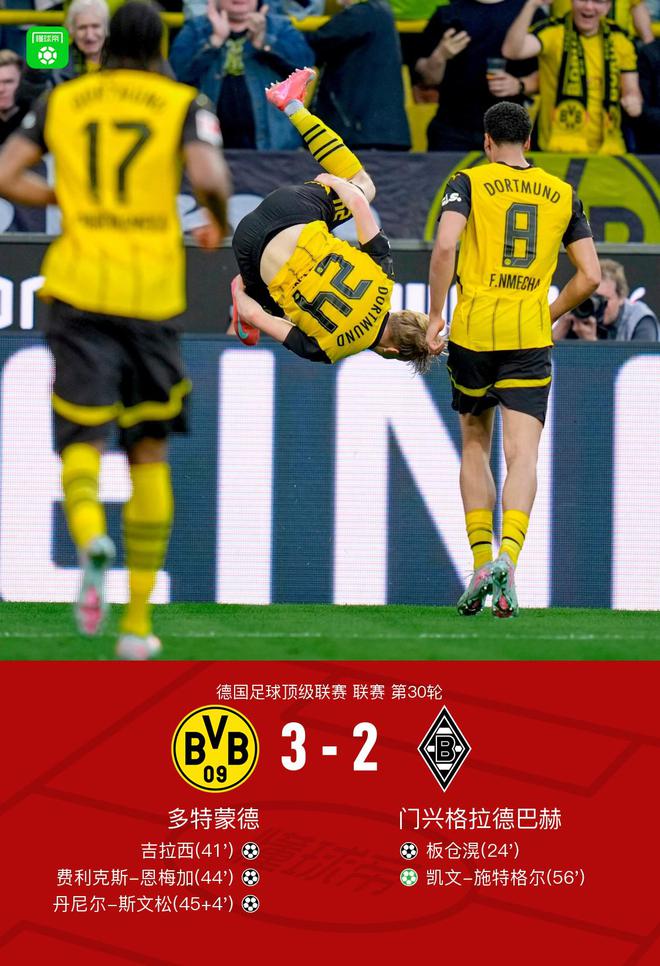 剑南春｜多特3-2门兴，吉拉西、斯文松建功，恩梅加破门+送点