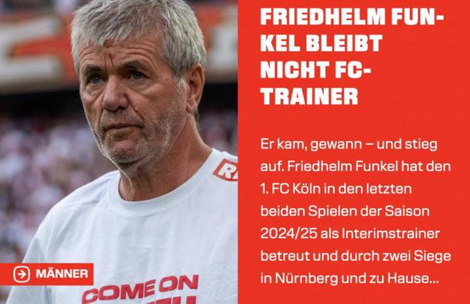 官方：帶隊兩勝確保升級，科隆臨時主帥馮克爾離任