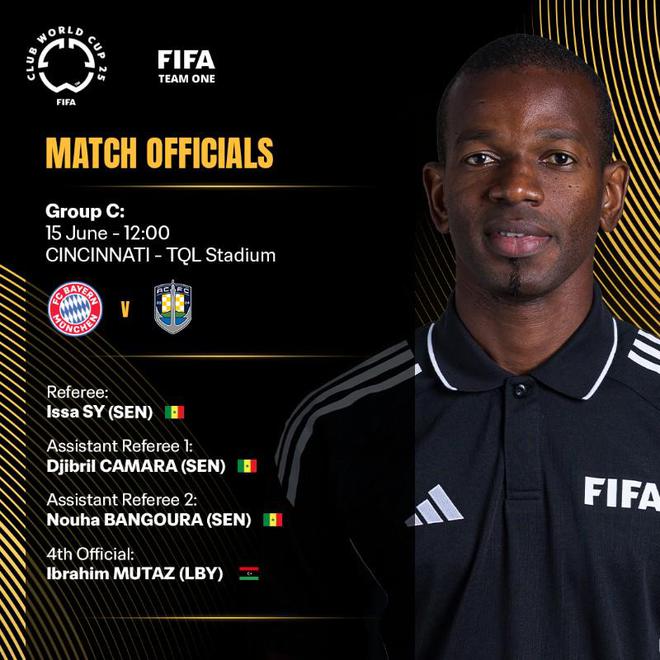 官方：伊薩-西將執法世俱杯小組賽拜仁vs奧克蘭城