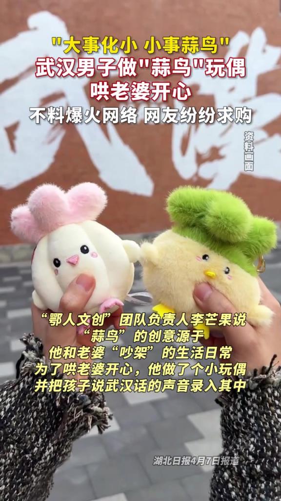 武汉男子做“蒜鸟”玩偶哄老婆开心，不料爆火网络，网友纷纷求购