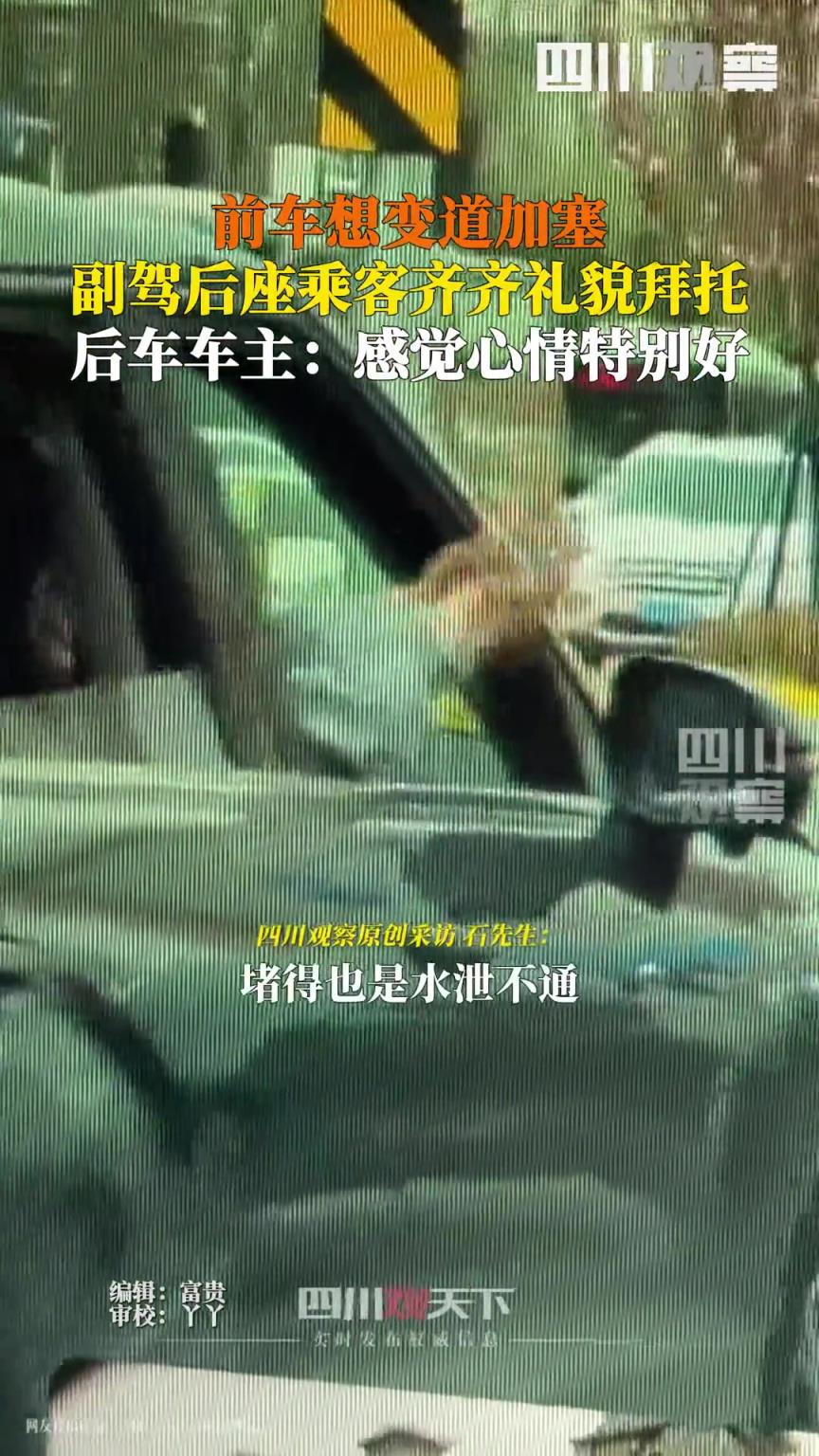 前车变道加塞乘客齐齐礼貌拜托