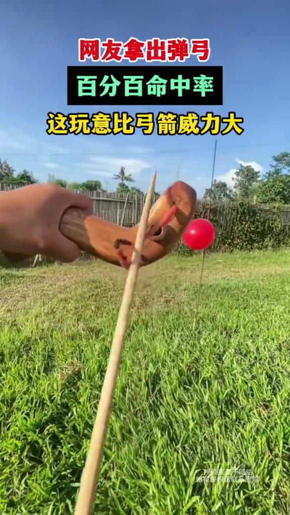 网友拿出弹弓，百分百命中率，这玩意比弓箭威力大