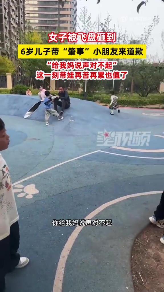 女子被飛盤砸6歲兒子讓對方道歉