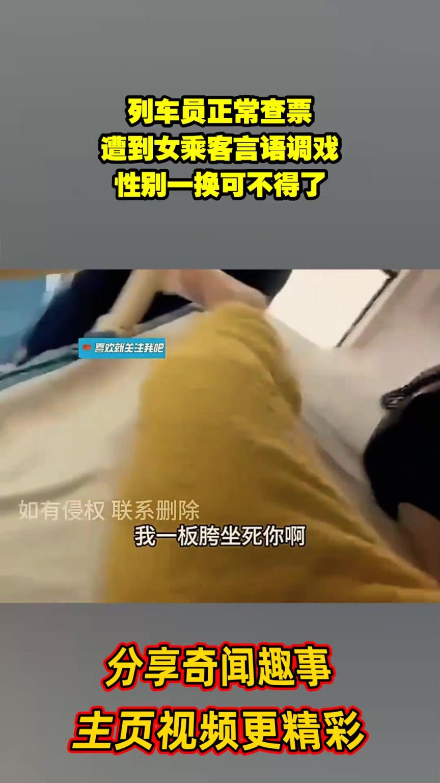 列车员正常查票，遭到女乘客言语调戏
