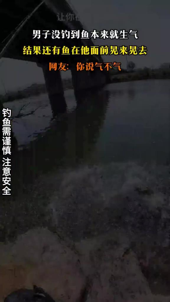 男子沒(méi)釣到魚(yú)本來(lái)就生氣 結(jié)果還有魚(yú)在他面前晃來(lái)晃去