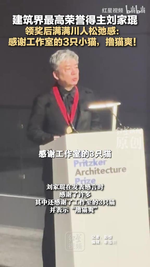 建筑界最高荣誉得主刘家琨：感谢工作室的3只小猫，撸猫爽！