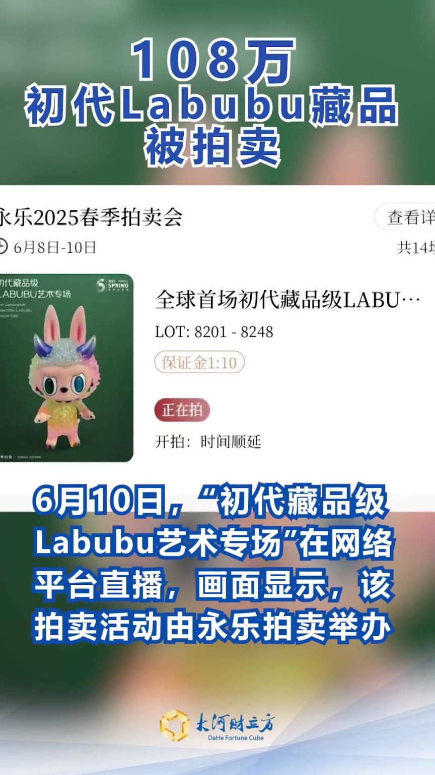 初代Labubu被108萬拍賣成交