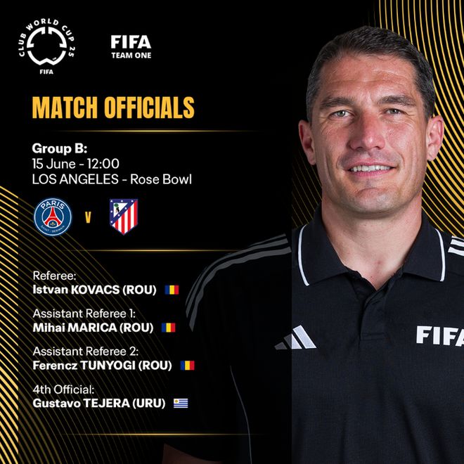 官方：科瓦奇執哨世俱杯小組賽巴黎vs馬競，曾執哨今年歐冠決賽