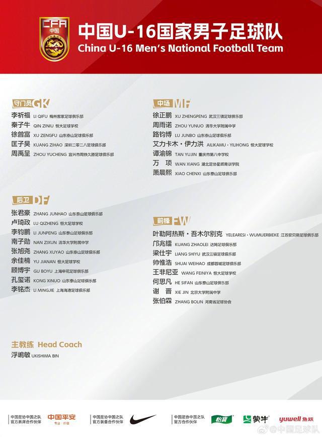 將戰(zhàn)日韓！U-16國足最新名單：萬項、鄺兆鐳、謝晉、帥惟浩入選