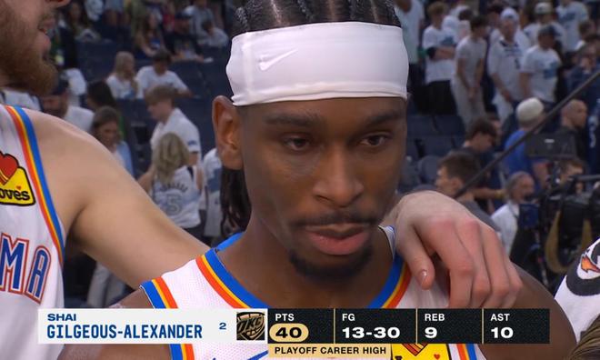 SGA40+9+10雷霆3-1森林狼奪賽點 威廉姆斯34+5華子僅16分