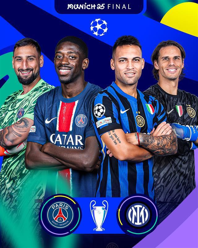 巴黎国米从未交锋，欧冠决赛上次这种情况是2023年曼城vs国米