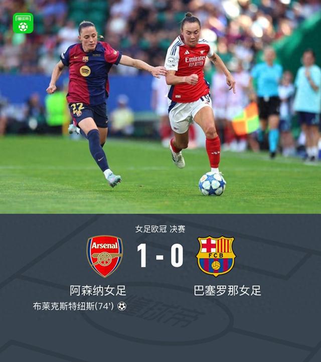 女足歐冠：阿森納1-0巴薩隊史第2次奪冠，布萊克斯特紐斯制勝