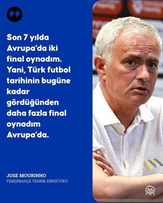 穆帥：過去7年我踢了2次歐戰決賽，比土耳其足球歷史參加次數都多