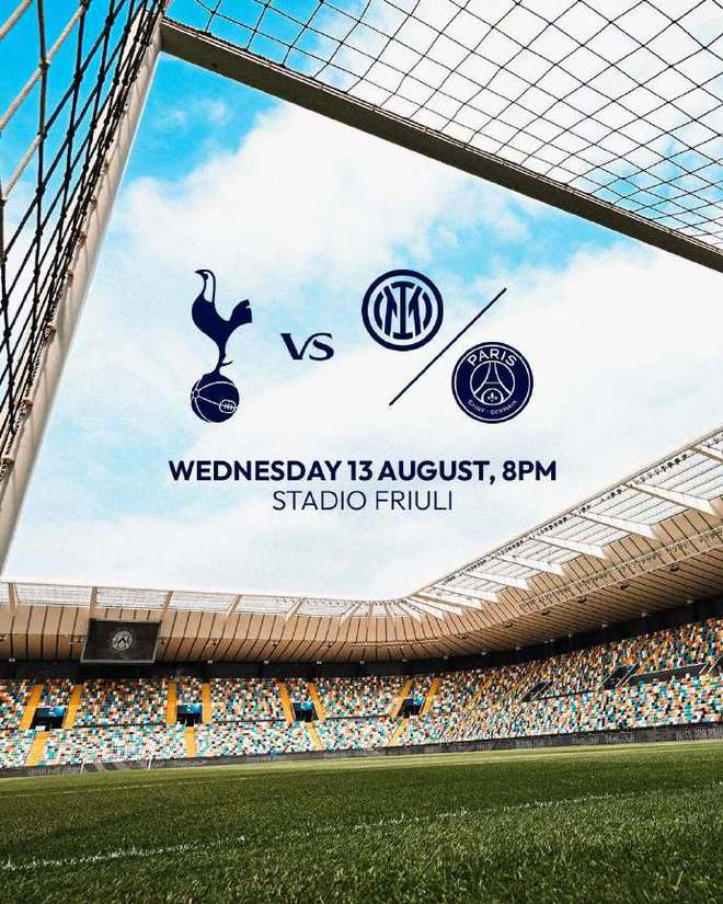 迫不及待！熱刺公布?xì)W洲超級杯賽程：8月13日對陣國米或巴黎