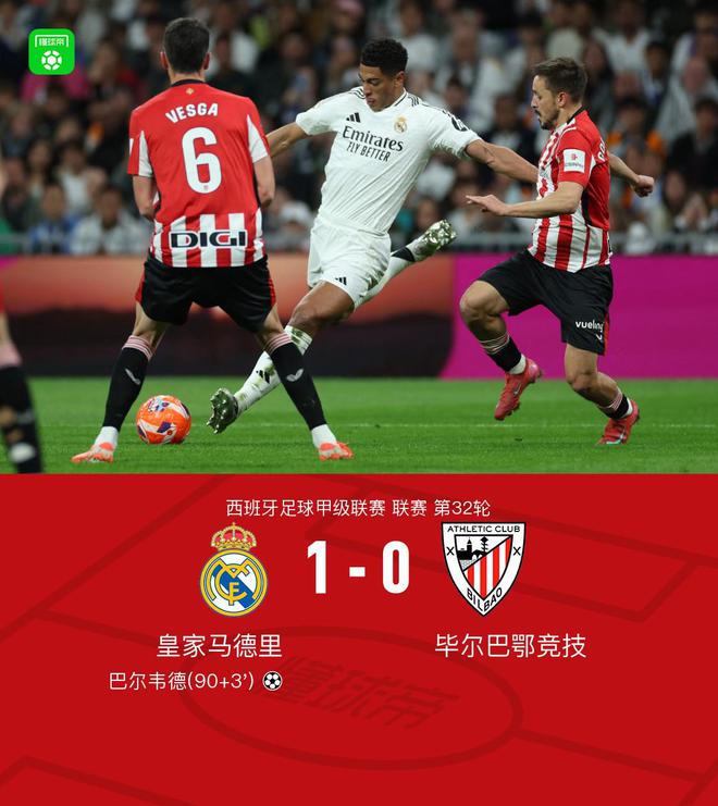 剑南春｜皇马1-0毕包，巴尔韦德补时绝杀，维尼修斯进球被吹