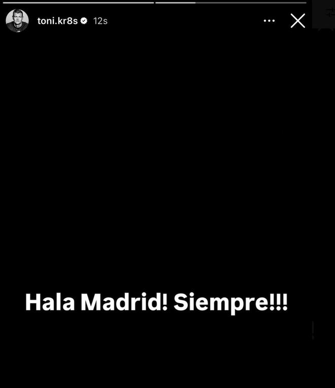 克罗斯发文鼓励皇马：Hala Madrid！永远！