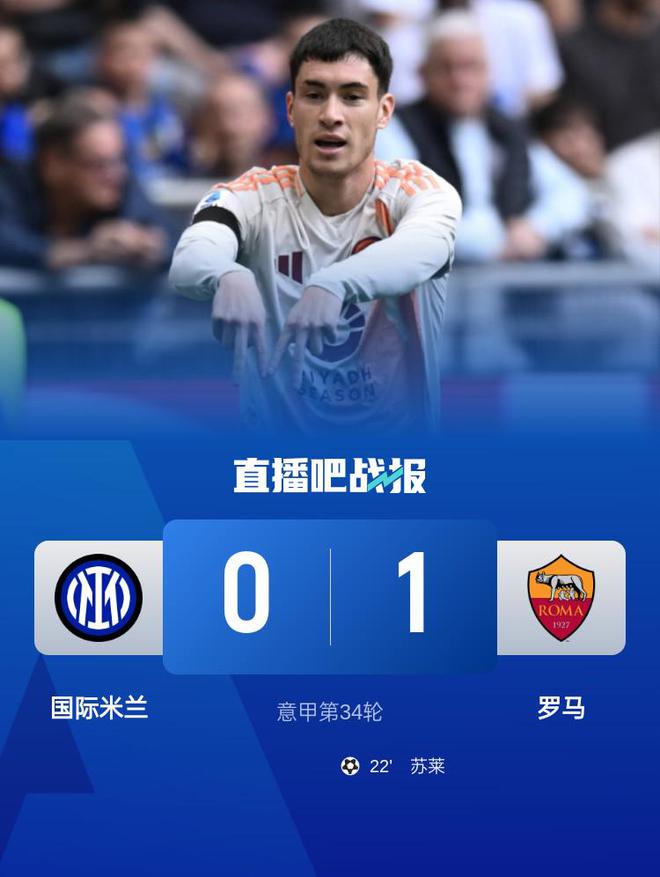 低迷！国米0-1罗马各项赛事3连败&0进球 3天后欧冠客场战巴萨