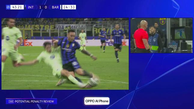 国米总分5-3领先！劳塔罗造点，恰尔汗奥卢主罚点球命中