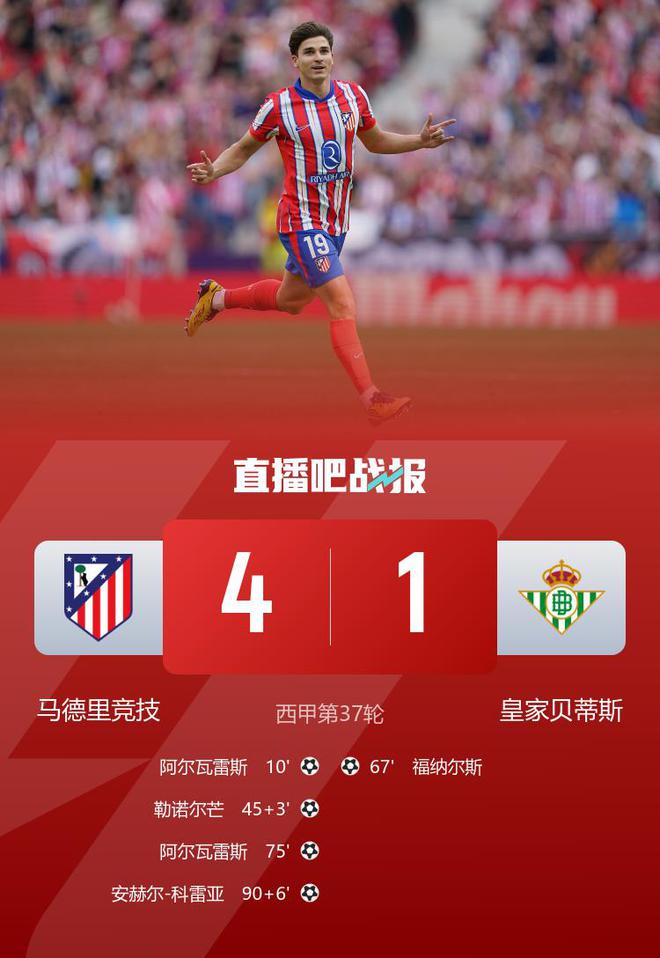 馬競(jìng)4-1送貝蒂斯3輪不勝 小蜘蛛2射1傳+世界波科雷亞破門格子助攻