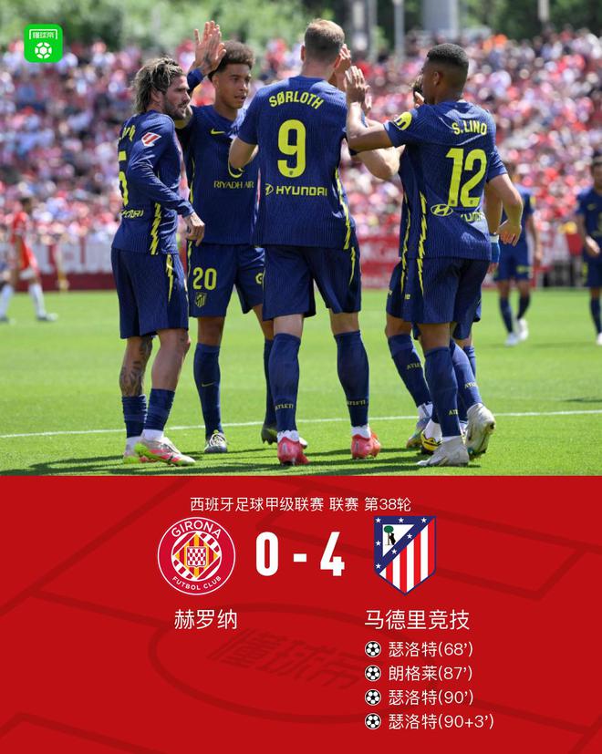 馬競4-0客勝赫羅納，瑟洛特帽子戲法，朗格萊破門