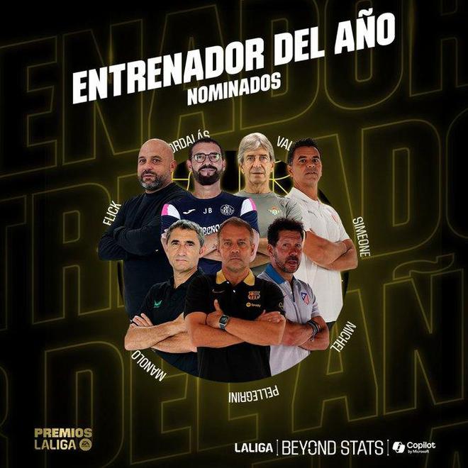 本賽季西甲聯(lián)賽最佳主帥候選：弗里克領(lǐng)銜，巴爾韋德、西蒙尼入圍