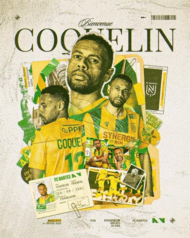 隊報:科奎林和南特續(xù)約一年,冬季加盟后在法甲出場6次打進1球 隊報:科奎林和南特續(xù)約一年,冬季加盟后在法甲出場6次打進1球