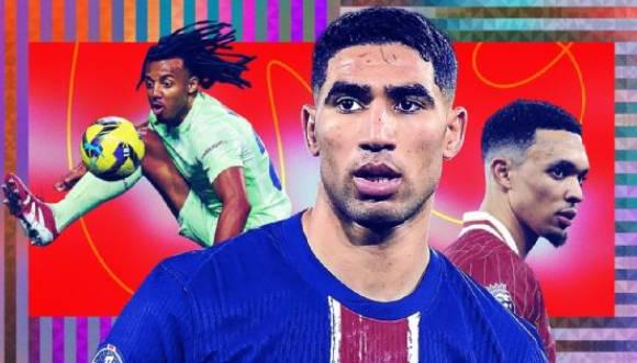ESPN評24-25賽季十大邊后衛：阿什拉夫第一，阿諾德第二