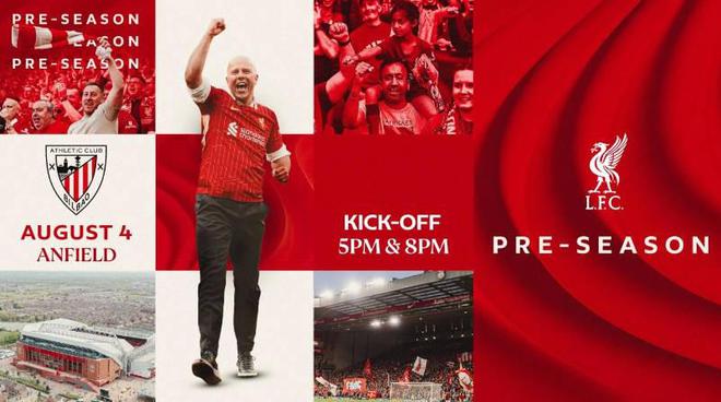 官方：利物浦將于8月4日在安菲爾德與畢包進行連續兩場友誼賽