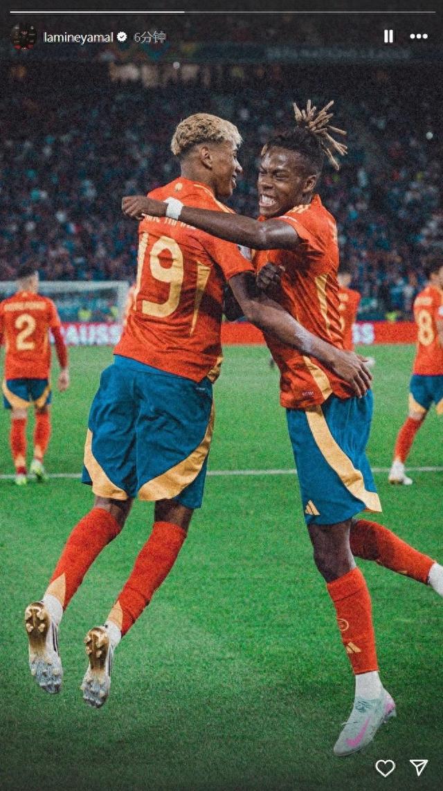 暗示尼科轉會？亞馬爾更新社媒，曬兩人賽場慶祝照