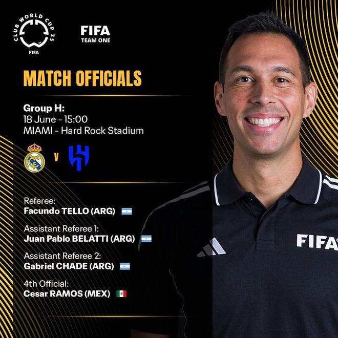 官方：阿根廷裁判特略將執(zhí)法世俱杯皇馬vs利雅得新月