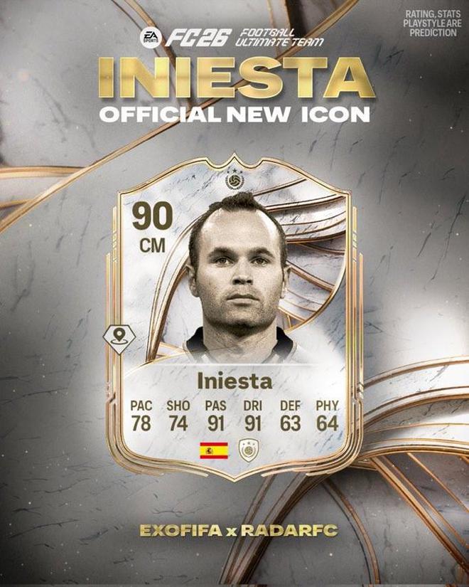 博主：伊涅斯塔將會以傳奇球員形式在FC26中登場