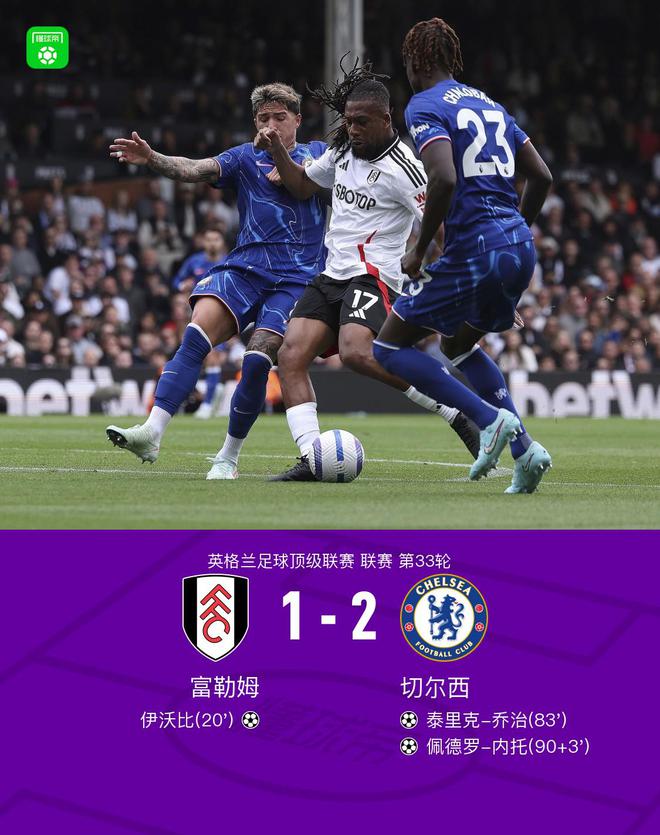 剑南春｜切尔西客场2-1富勒姆，乔治、伊沃比破门，内托绝杀