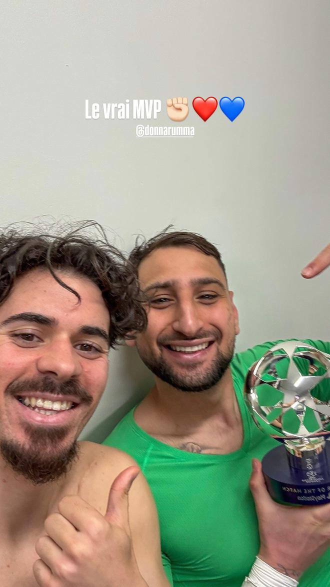 维蒂尼亚晒与多纳鲁马合照：他才是真正的MVP