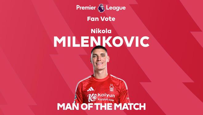 進球助諾丁山森林保留爭五希望，米倫科維奇當選全場最佳