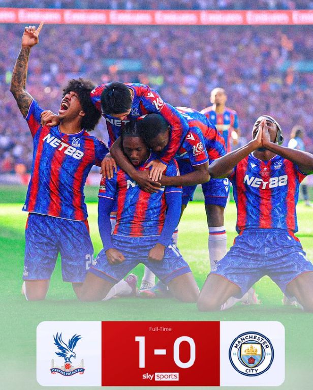 足總杯水晶宮1比0曼城奪冠創造歷史，藍月亮四大皆空，哈蘭德讓點