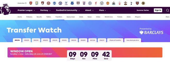 英超官方宣布世俱杯特殊轉會窗口已經開啟，當地時間6月10日晚7點關閉