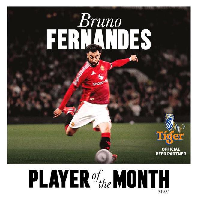 連續(xù)4個(gè)月獲獎(jiǎng)，B費(fèi)當(dāng)選曼聯(lián)5月最佳球員