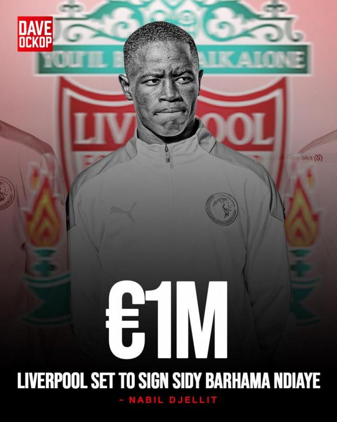 記者：利物浦接近簽下15歲塞內加爾邊鋒恩迪亞耶，轉會費100萬歐