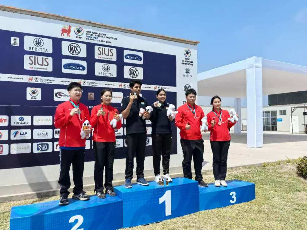 射击世界杯秘鲁站：中国队手枪混团摘得1银1铜
