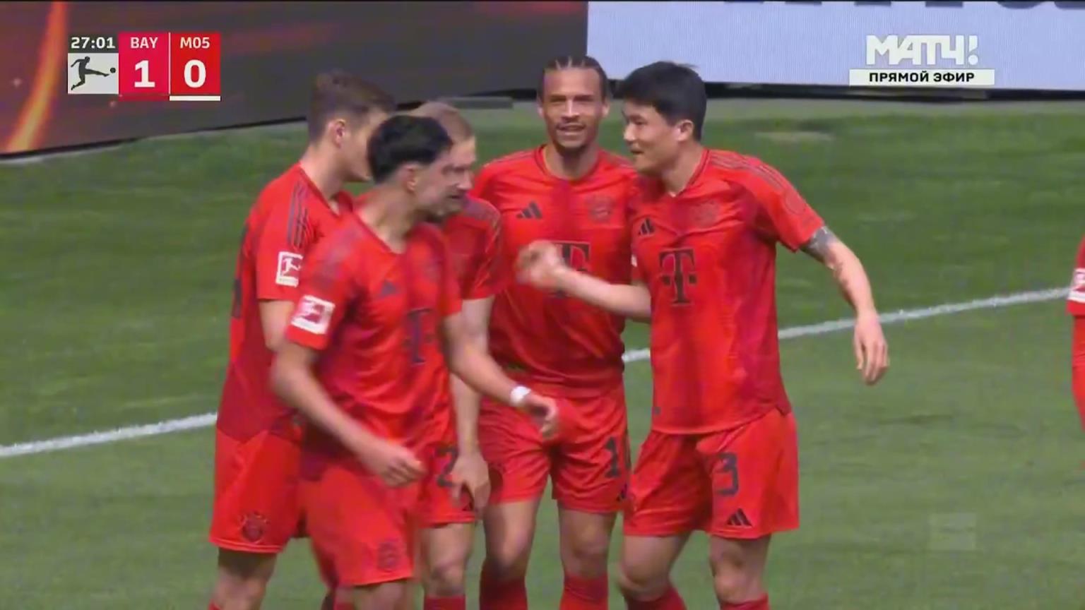 只欠东风了！萨内禁区游龙抽射破门，拜仁1-0领先美因茨！