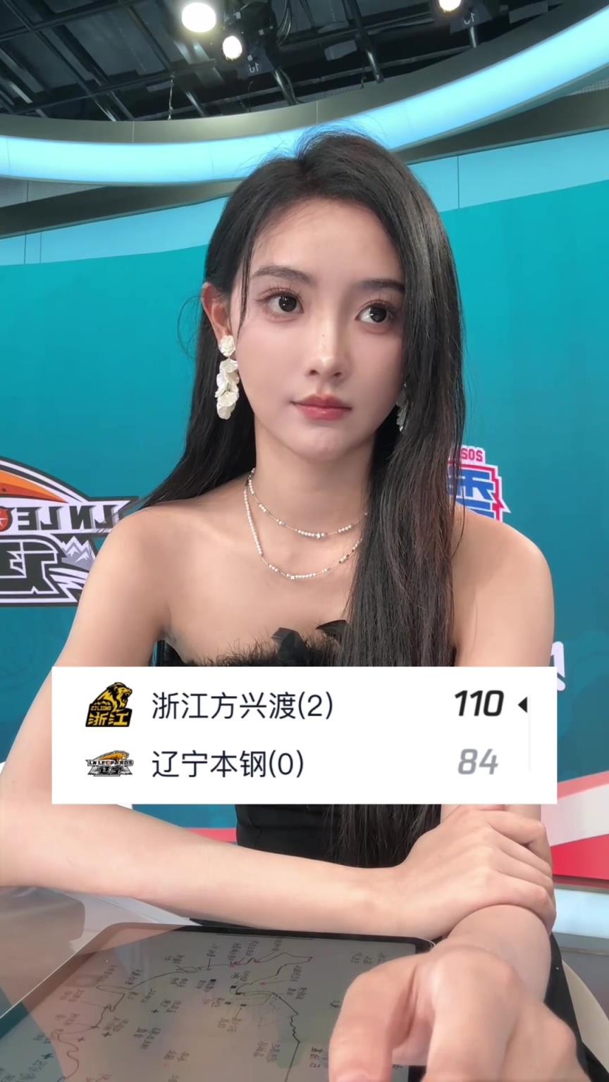 失落啊！美女主播金佳悦晒出辽宁广厦比分图：陪你们走到最后