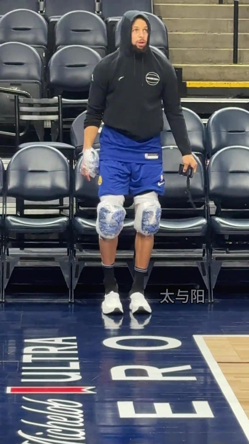庫里熱完身也纏了太多冰袋了吧