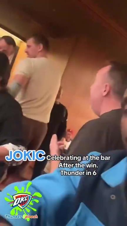 約基奇G1賽后在OKC酒吧慶祝被雷霆球迷逮到:雷霆六場晉級!