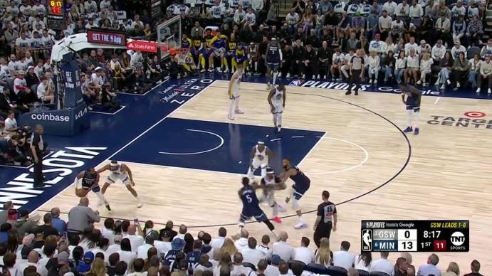 森林狼開局轟出13-0高潮,看得場下的庫里一臉焦急,恨不得自己親自上!