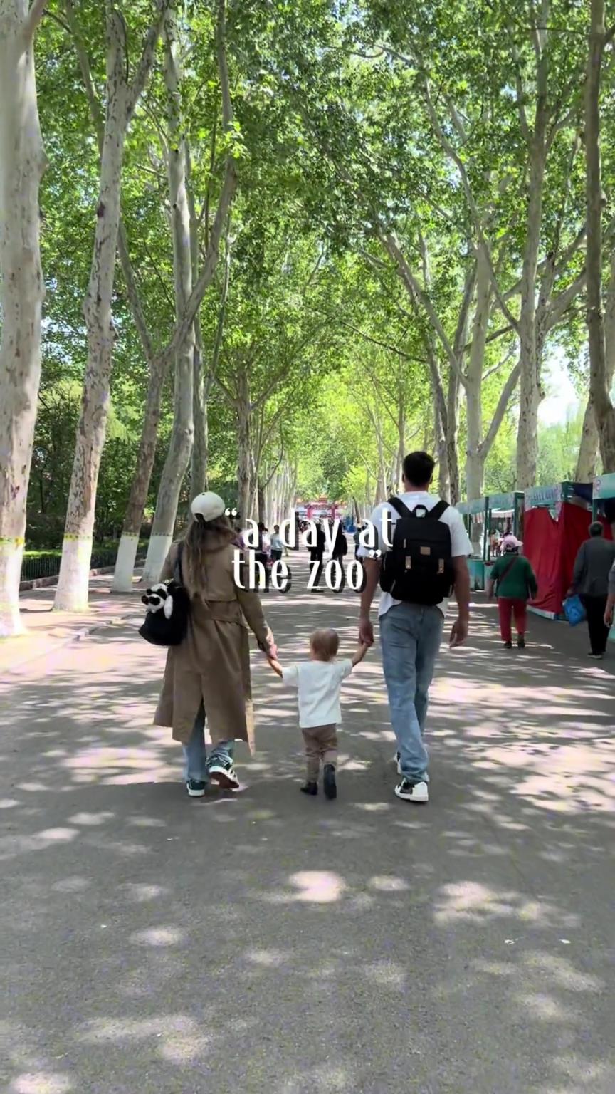 親子時光！澤卡妻子社媒發布一家三口動物園游玩視頻