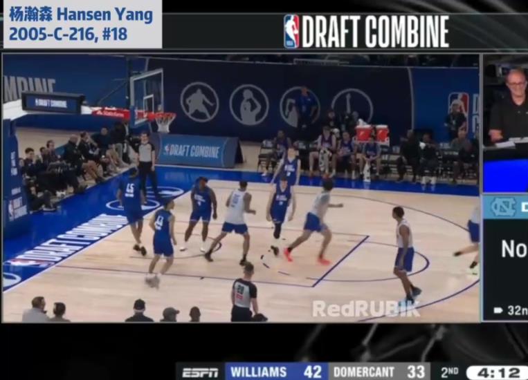 三分也能帽!楊瀚森積極防守 長臂帽下對手后撤步三分!