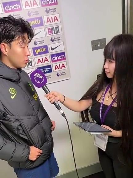 國外球迷：孫興慜不敢直視中國女記者