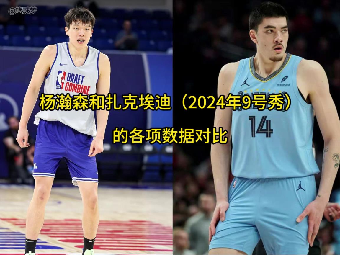 楊瀚森和9號秀扎克埃迪各項數據對比，靜態天賦不如但有一手策應
