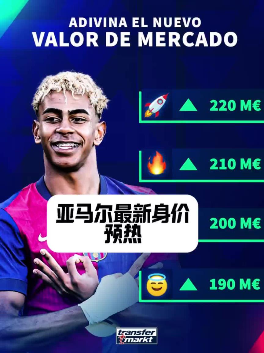 德轉(zhuǎn)預(yù)熱！亞馬爾最新身價(jià)或刷新歷史最高身價(jià)？